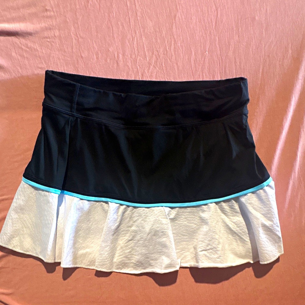 Sofibella Womens Tennis Skort Black White Colorblock Stretch Pull On Small